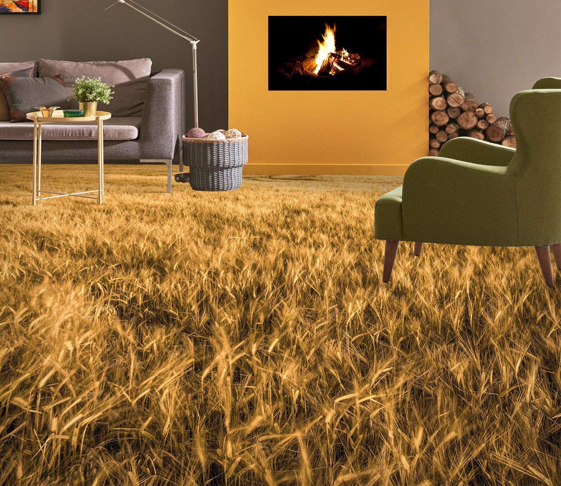 3D Wheat Field 9839 Assaf Frank Floor Mural