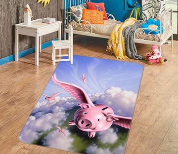 3D Flying Pig 83091 Jerry LoFaro Rug Non Slip Rug Mat