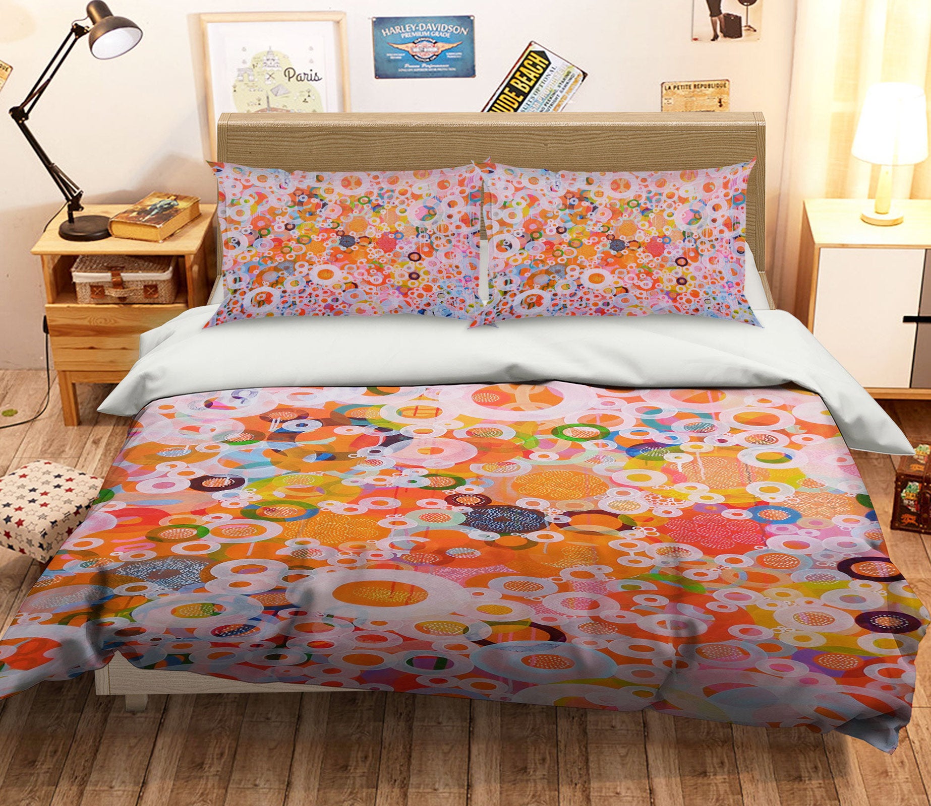 3D Cartoon Doodle Circle 1134 Misako Chida Bedding Bed Pillowcases Quilt Cover Duvet Cover