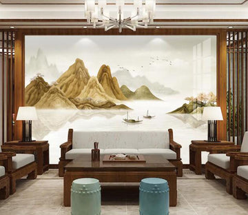 3D Yellow Landscape WC2074 Wall Murals