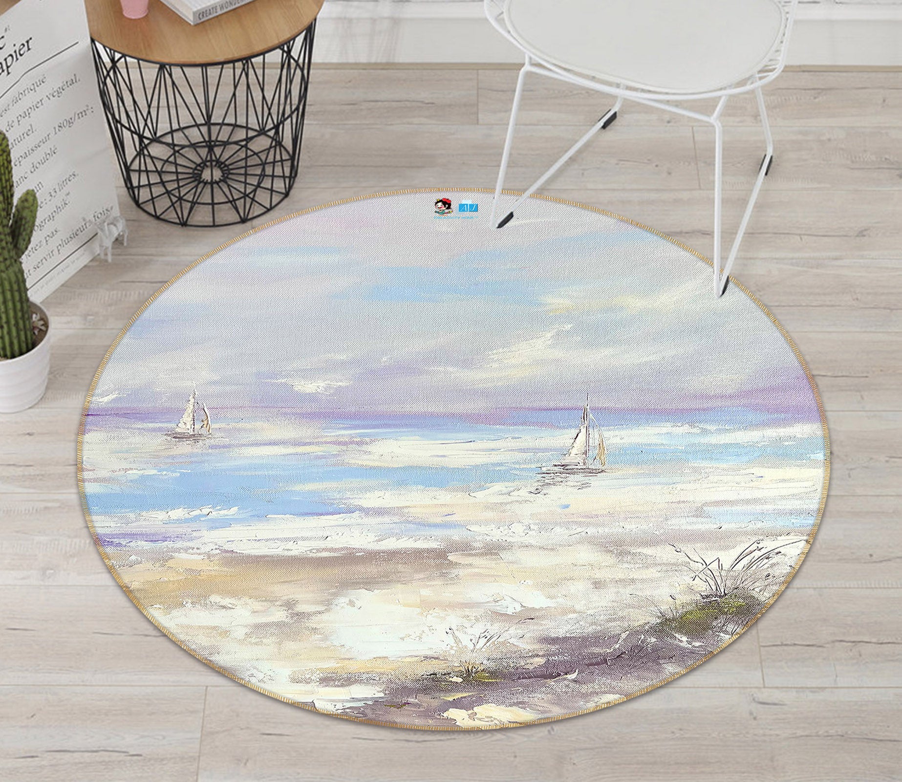 3D Ocean Painting 3875 Skromova Marina Rug Round Non Slip Rug Mat