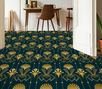 3D Golden Fan Pattern 102114 Andrea Haase Floor Mural