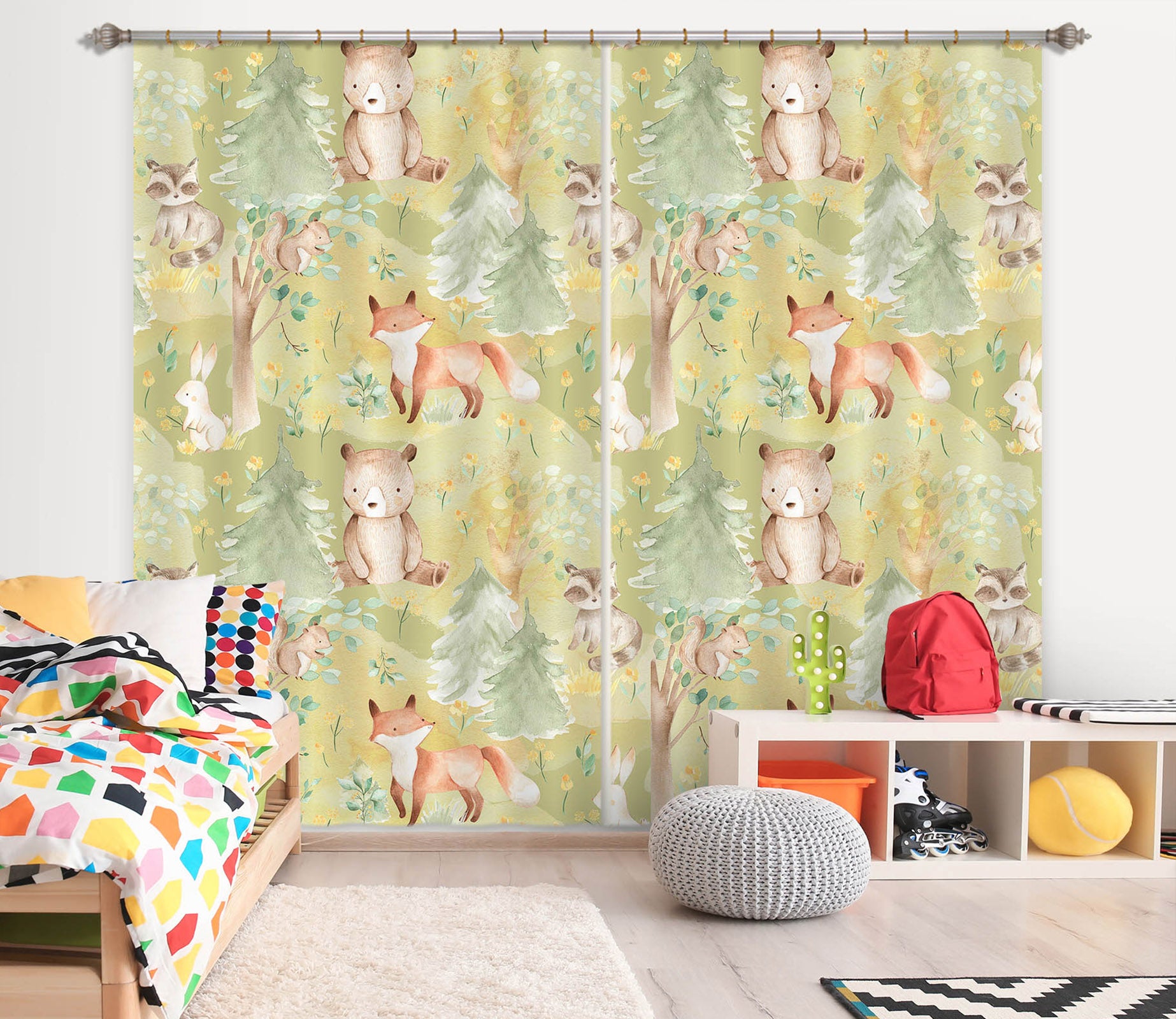 3D Squirrel Bear 139 Uta Naumann Curtain Curtains Drapes