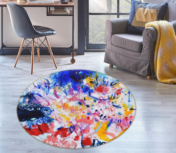 3D Art Graffiti 1398 Misako Chida Rug Round Non Slip Rug Mat