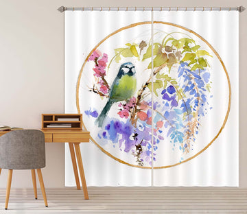 3D Embroidered Bird 001 Anne Farrall Doyle Curtain Curtains Drapes Curtains AJ Creativity Home 