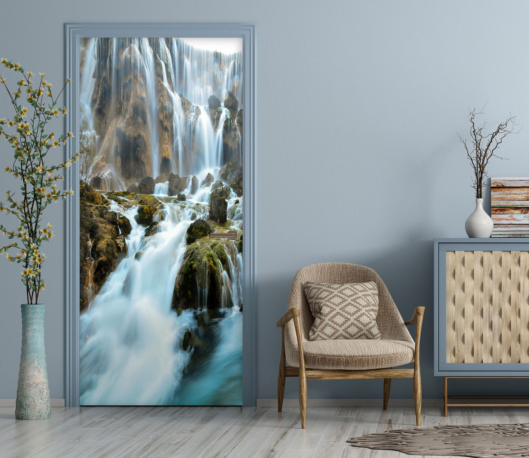 3D Waterfall River 100 Door Mural