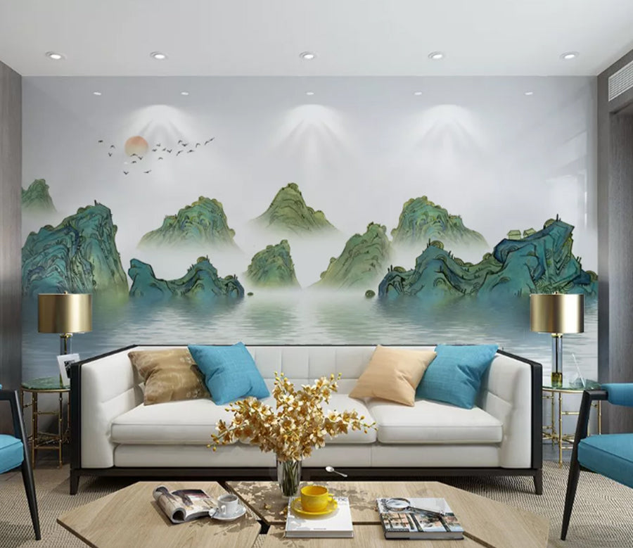 3D Green Canyon WC2304 Wall Murals