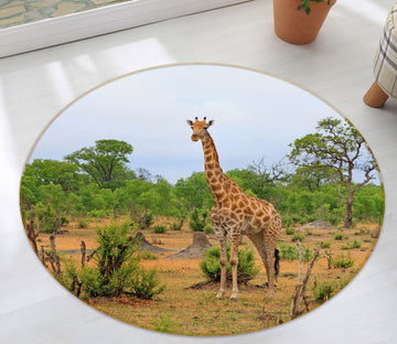 3D Giraffe 37235 Animal Round Non Slip Rug Mat