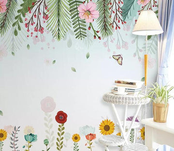 3D Flower Butterfly 1357 Wall Murals Wallpaper AJ Wallpaper 2 