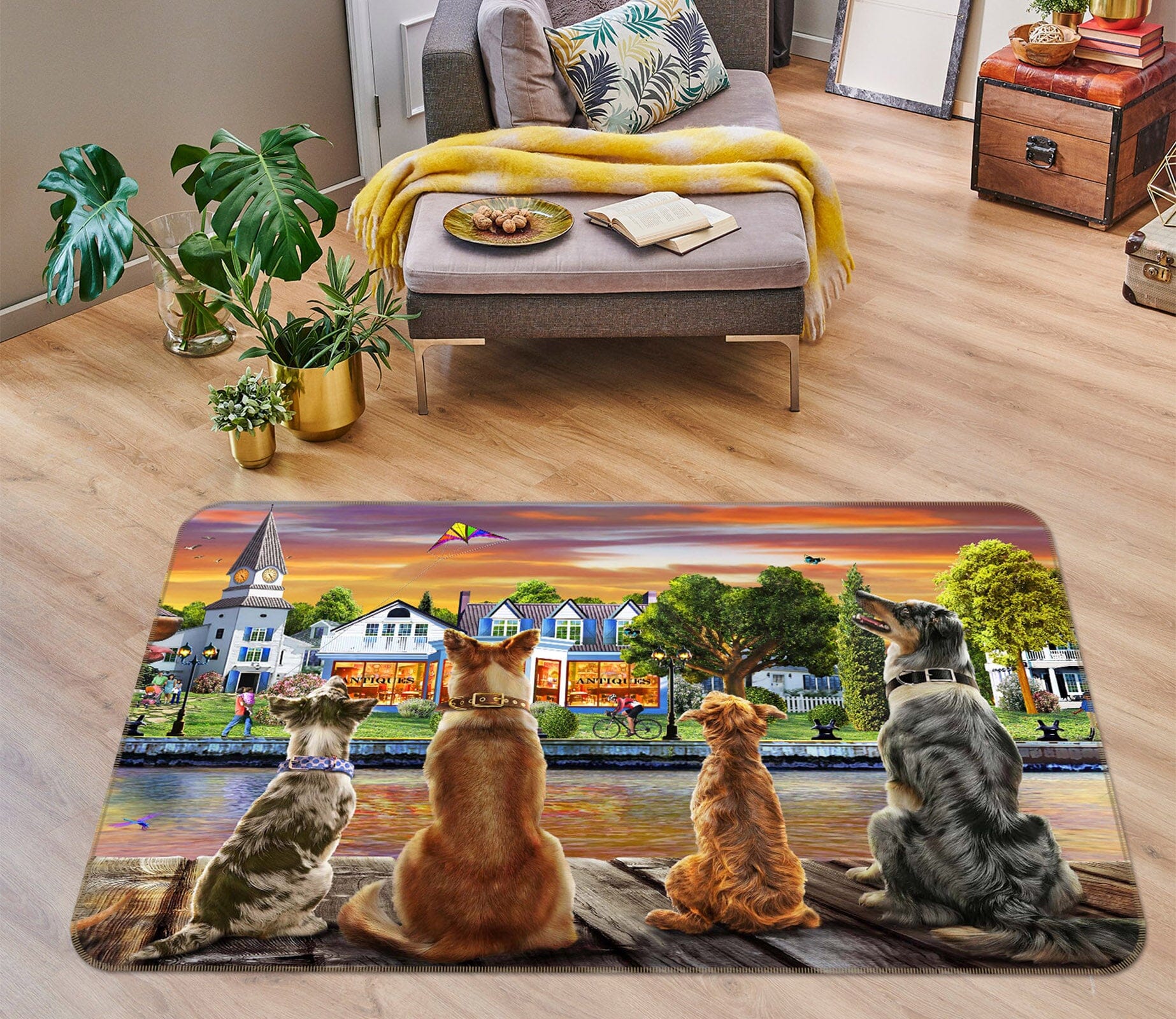 3D Watchdog 1074 Adrian Chesterman Rug Non Slip Rug Mat Mat AJ Creativity Home 