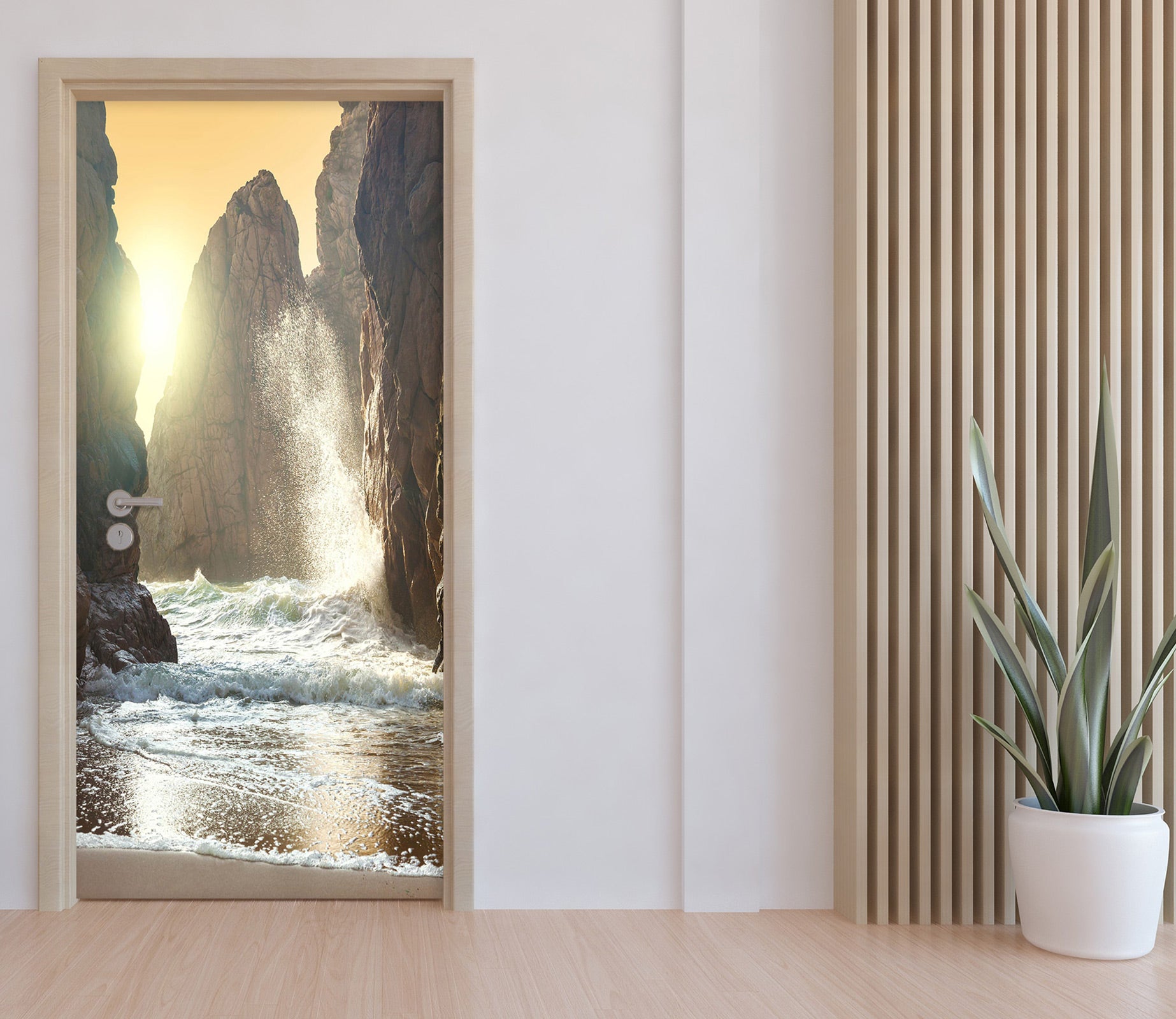 3D Valley Sea 144 Door Mural