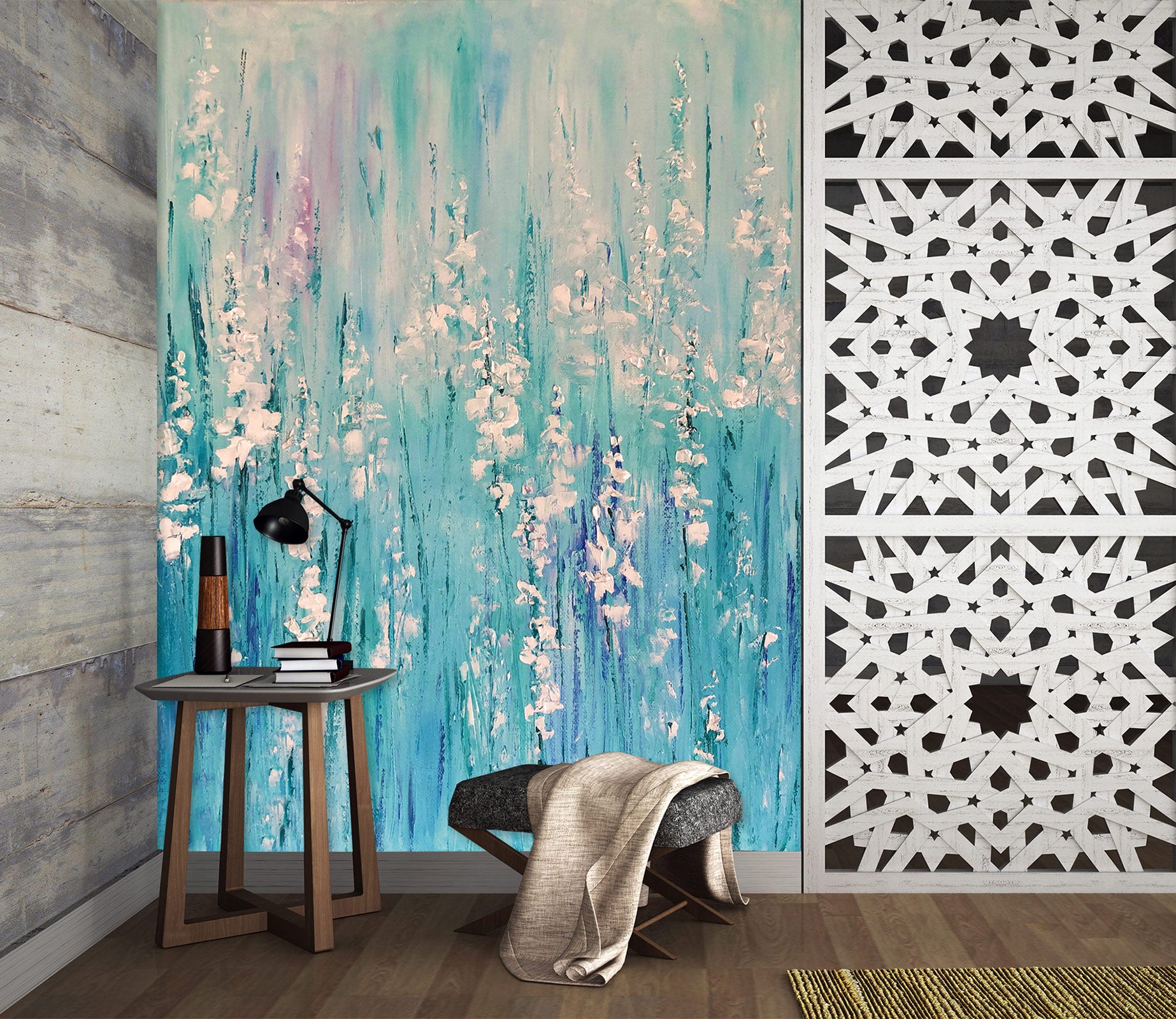 3D White Wildflowers 188 Skromova Marina Wall Mural Wall Murals