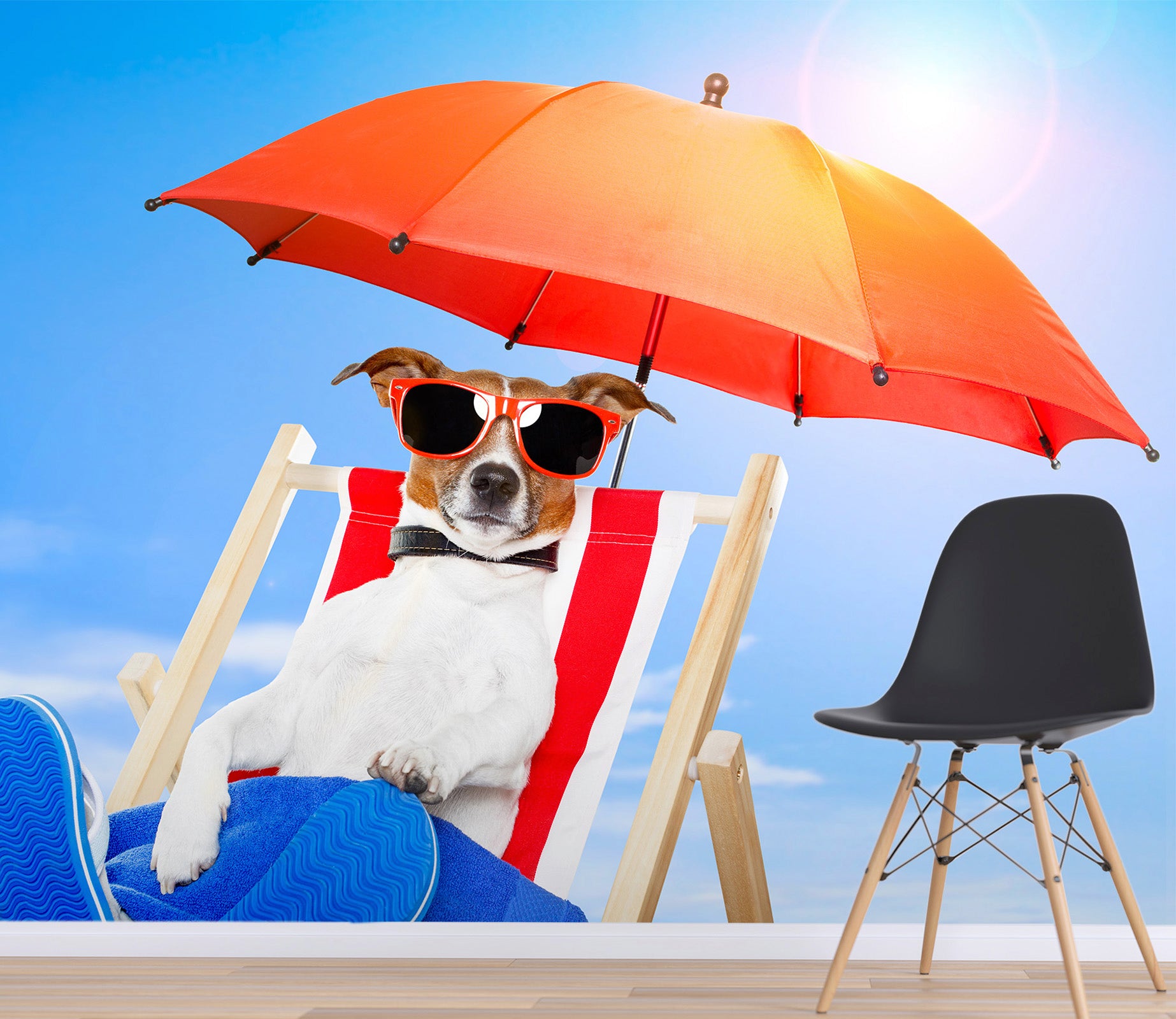 3D Puppy Umbrella 371 Wall Murals