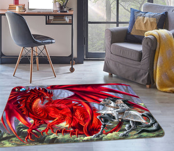 3D Red Dragon 8202 Ruth Thompson Rug Non Slip Rug Mat