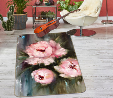 3D Pink Flower 1298 Skromova Marina Rug Non Slip Rug Mat