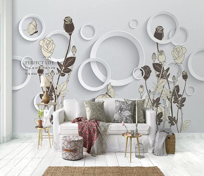 3D Round Flower 1851 Wall Murals Wallpaper AJ Wallpaper 2 