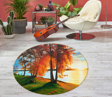 3D Meadow Tree 18125 Marina Zotova Rug Round Non Slip Rug Mat