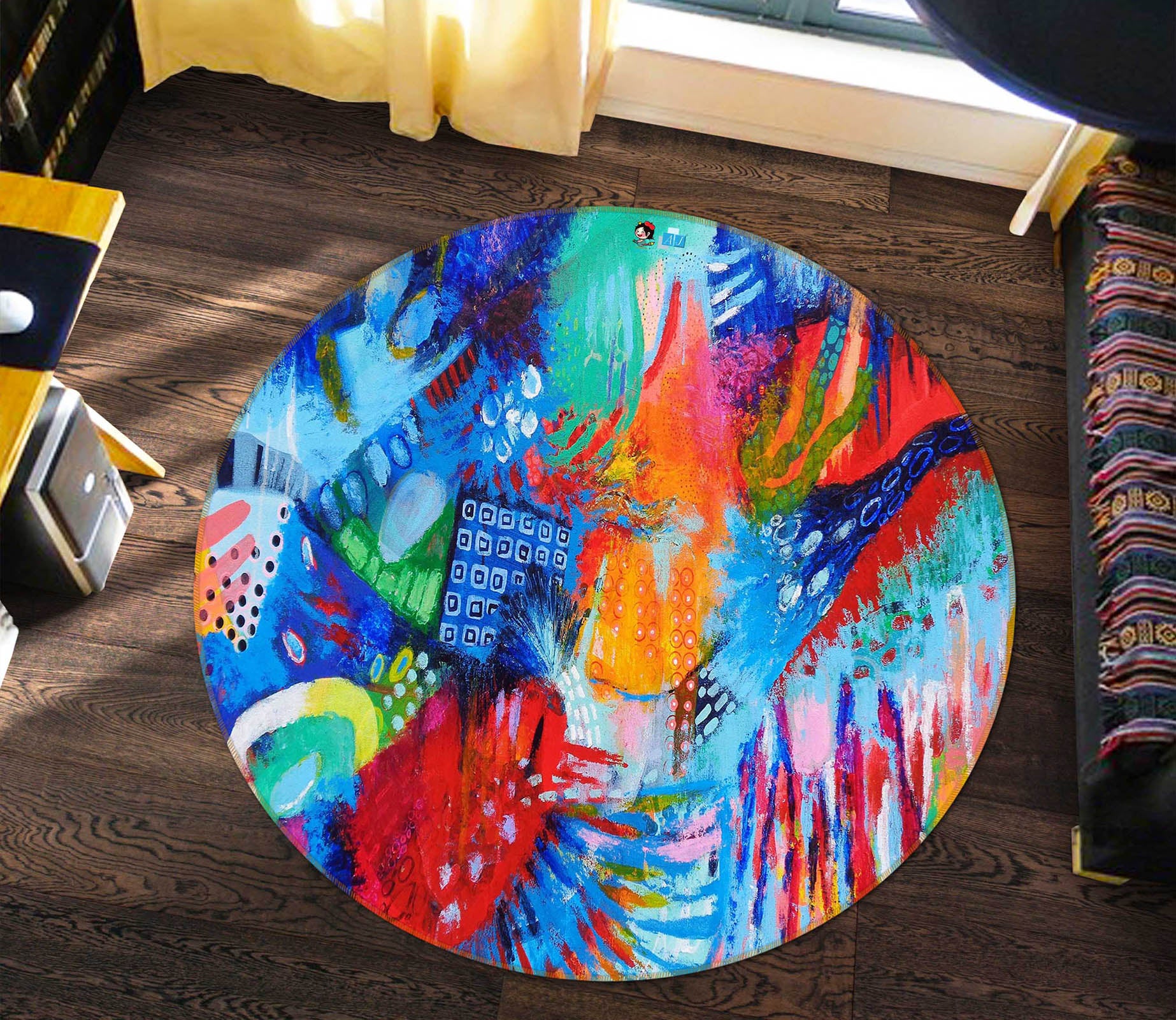 3D Watercolor Painting 1391 Misako Chida Rug Round Non Slip Rug Mat