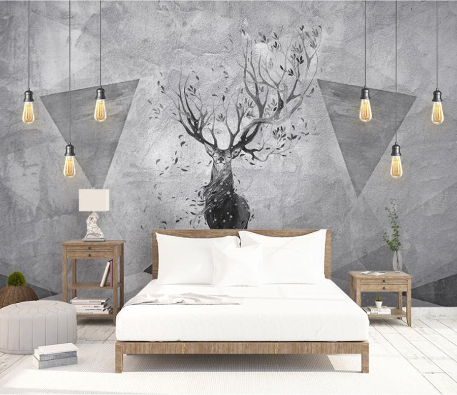 3D Black Deer WC2216 Wall Murals