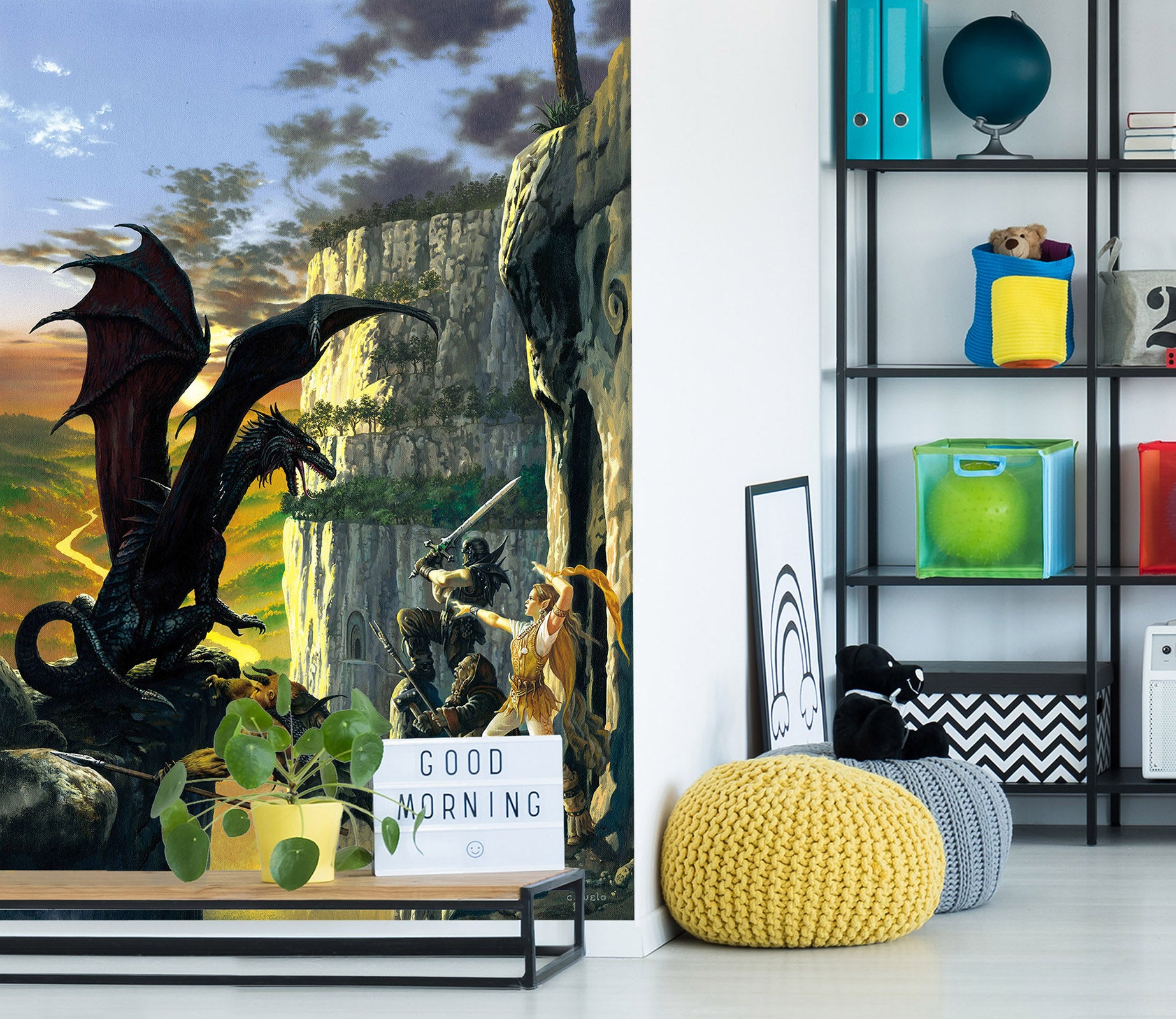 3D Dragon Warrior 7114 Ciruelo Wall Mural Wall Murals