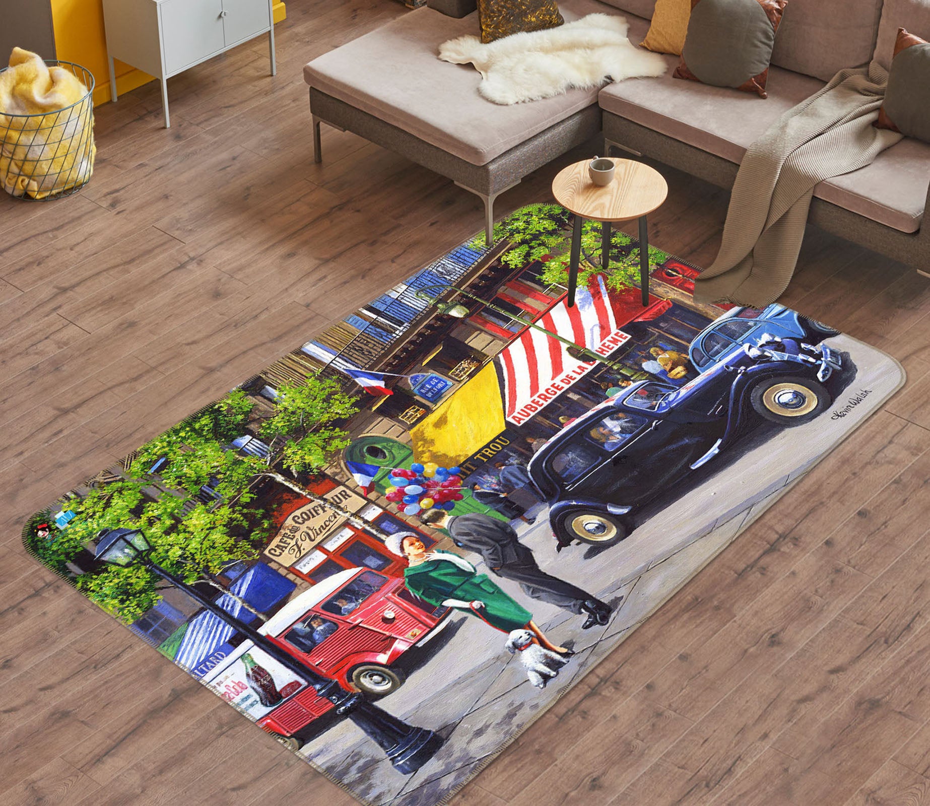 3D Street Car 015 Kevin Walsh Rug Non Slip Rug Mat