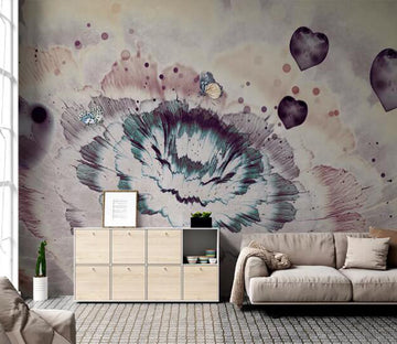 3D Graffiti Peony WC2424 Wall Murals