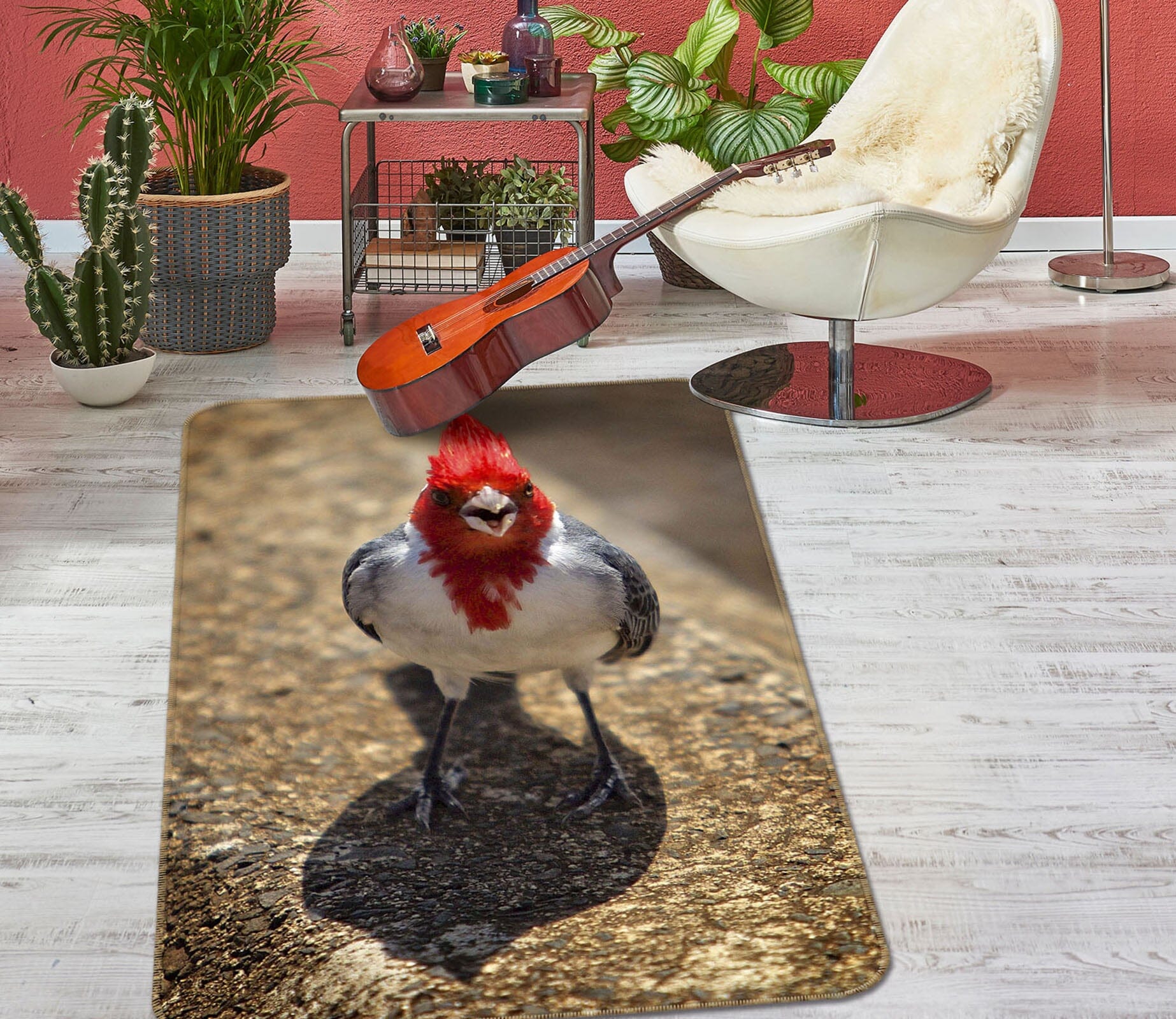 3D Red Feather 1136 Kathy Barefield Rug Non Slip Rug Mat Mat AJ Creativity Home 