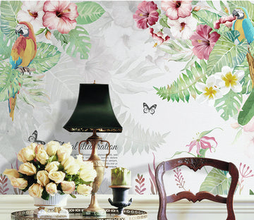 3D Blooming Lily Parrot WG151 Wall Murals