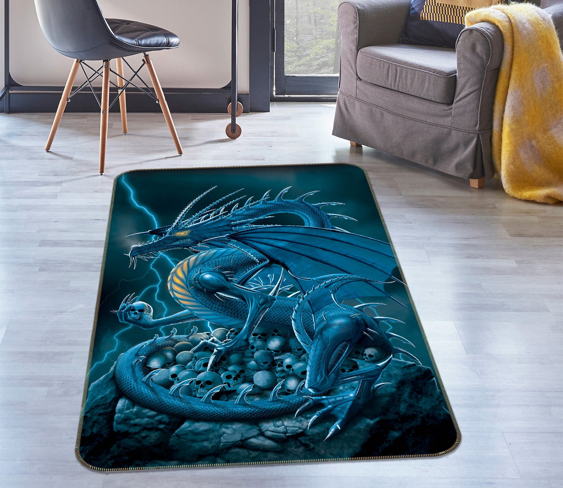 3D Big Dragon 84192 Vincent Hie Rug Non Slip Rug Mat