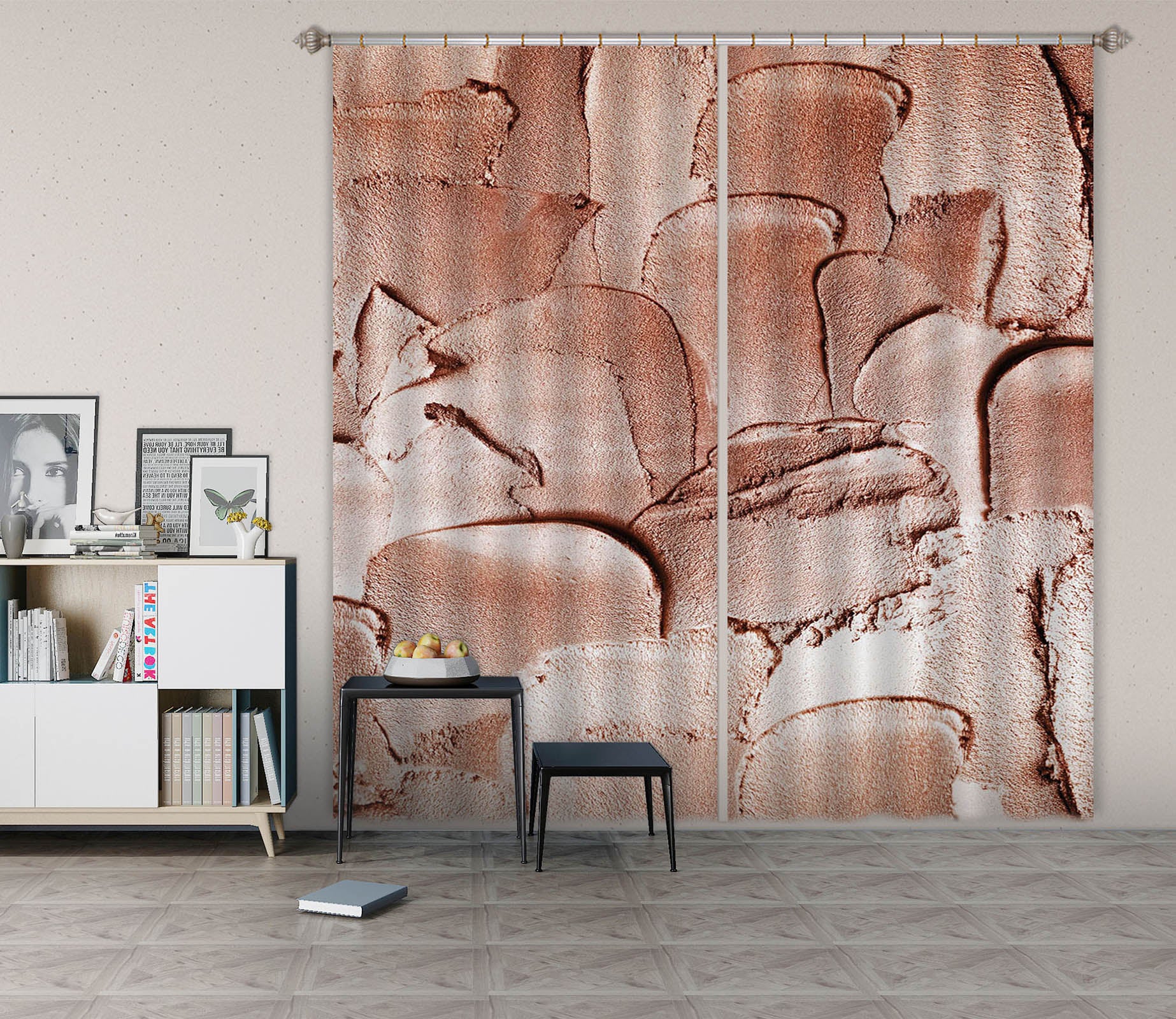 3D Chocolate Color 183 Uta Naumann Curtain Curtains Drapes