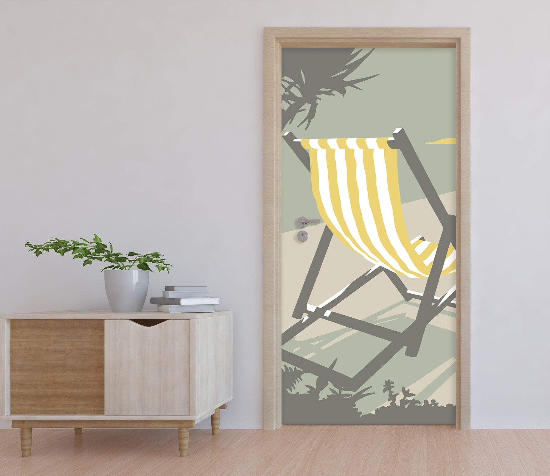 3D Yellow Recliner 9242 Steve Read Door Mural