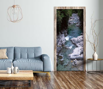 3D Mountain Stream 23047 Door Mural