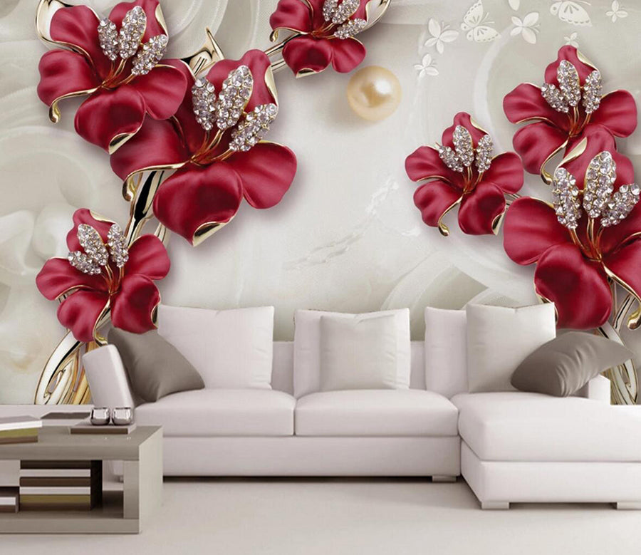 3D Rose Hairpin WC268 Wall Murals