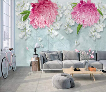 3D Red Hydrangea 2571 Wall Murals Wallpaper AJ Wallpaper 2 