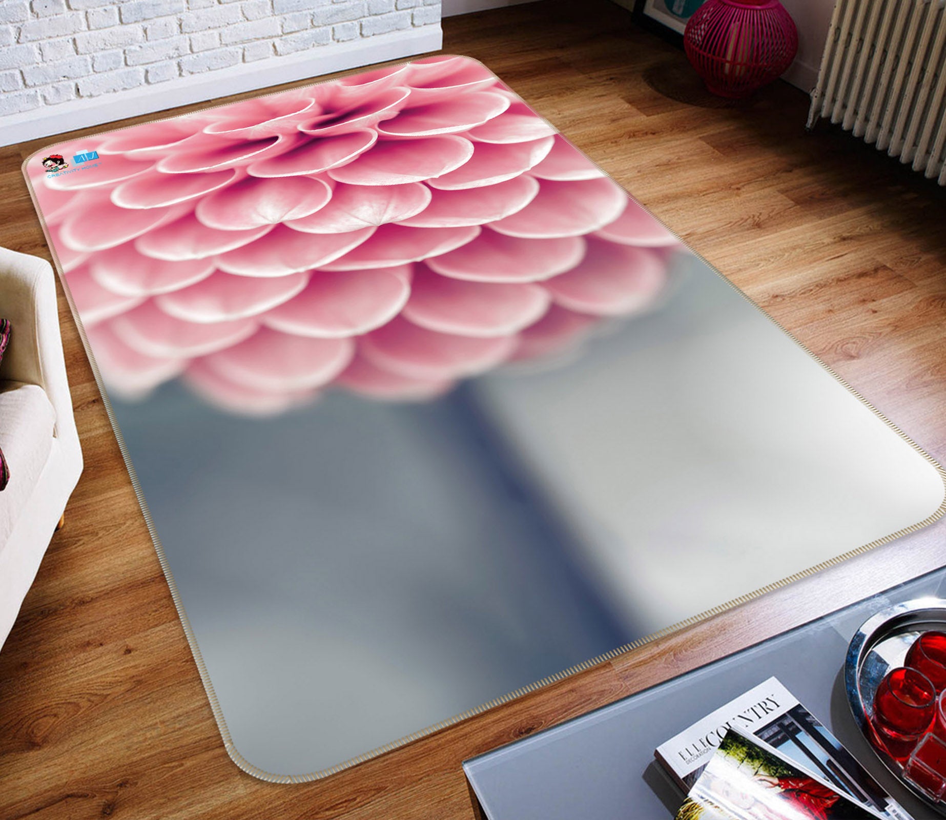 3D Pink Petals 6800 Assaf Frank Rug Non Slip Rug Mat