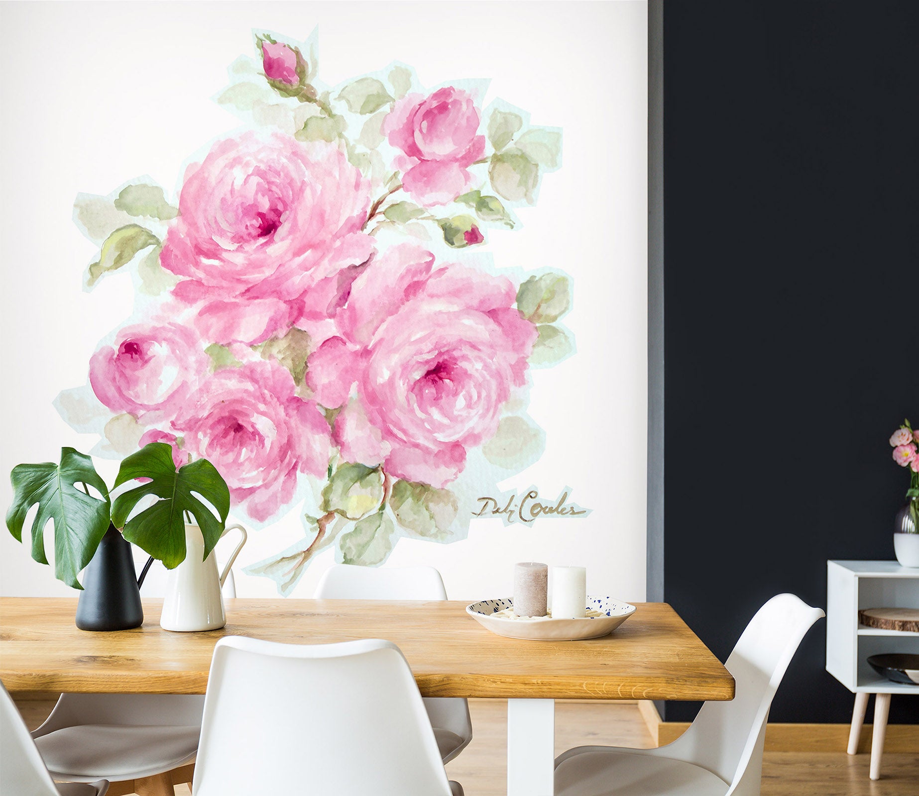 3D Pink Flowers 3184 Debi Coules Wall Mural Wall Murals