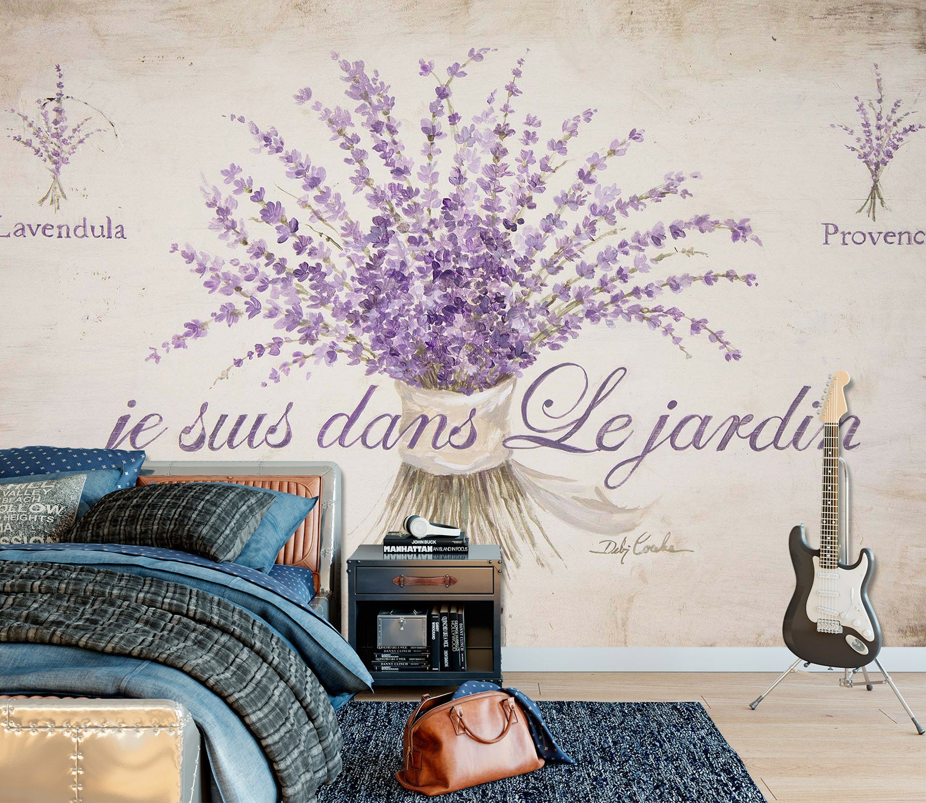 3D French Lavender 1607 Debi Coules Wall Mural Wall Murals