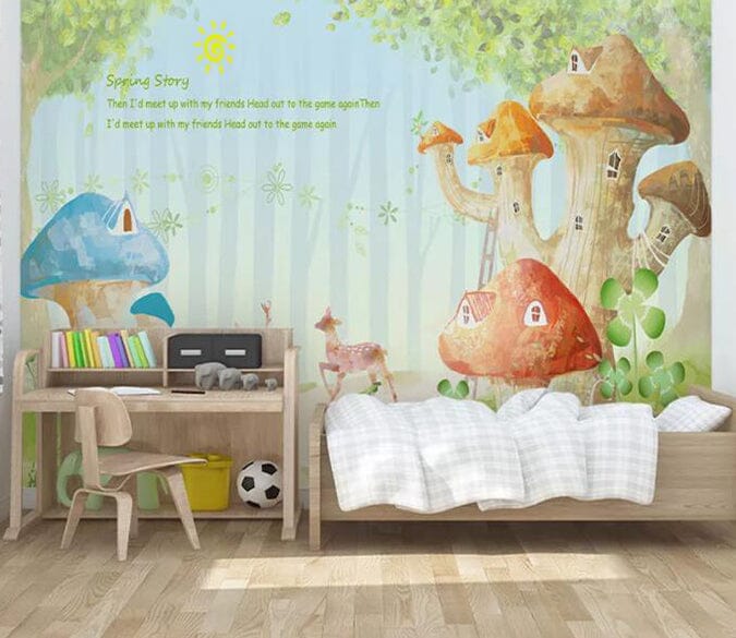 3D Mushroom House 1417 Wall Murals Wallpaper AJ Wallpaper 2 