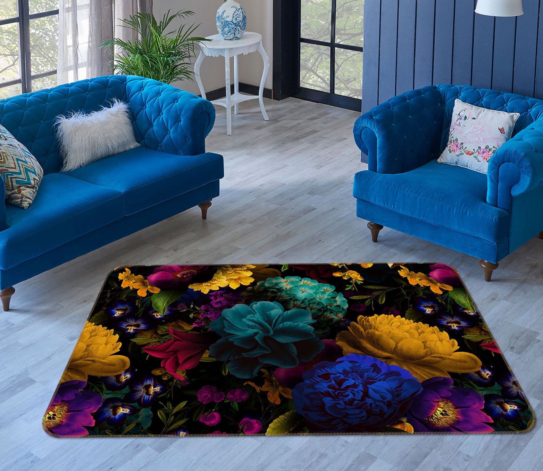 3D Bright Flowers 104 Uta Naumann Rug Non Slip Rug Mat