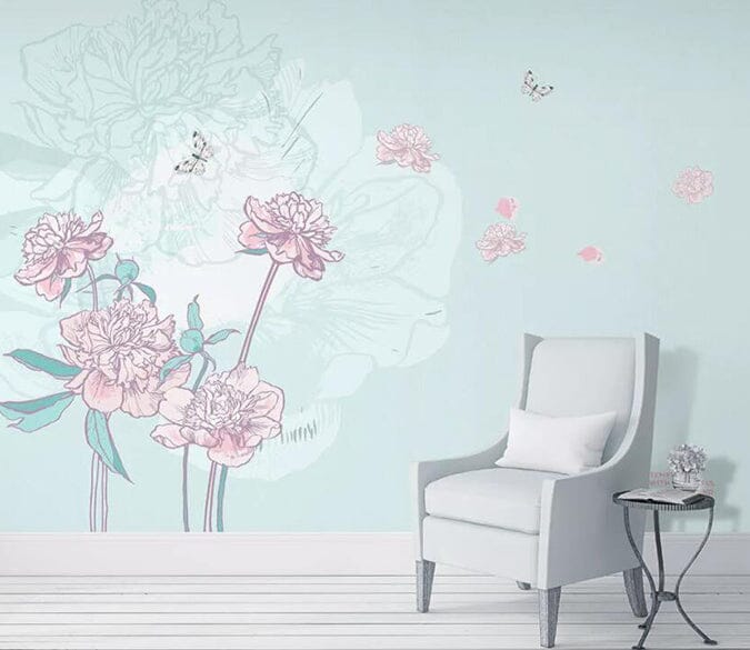 3D Flower Butterfly 1492 Wall Murals Wallpaper AJ Wallpaper 2 