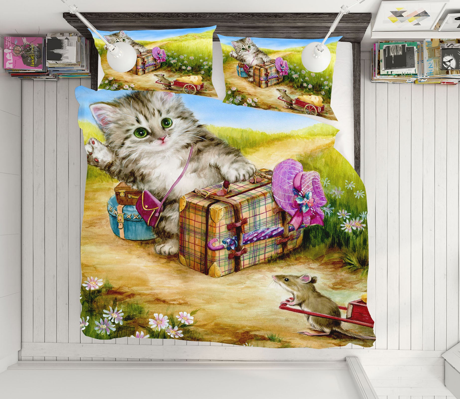 3D Lawn Cat 5839 Kayomi Harai Bedding Bed Pillowcases Quilt Cover Duvet Cover