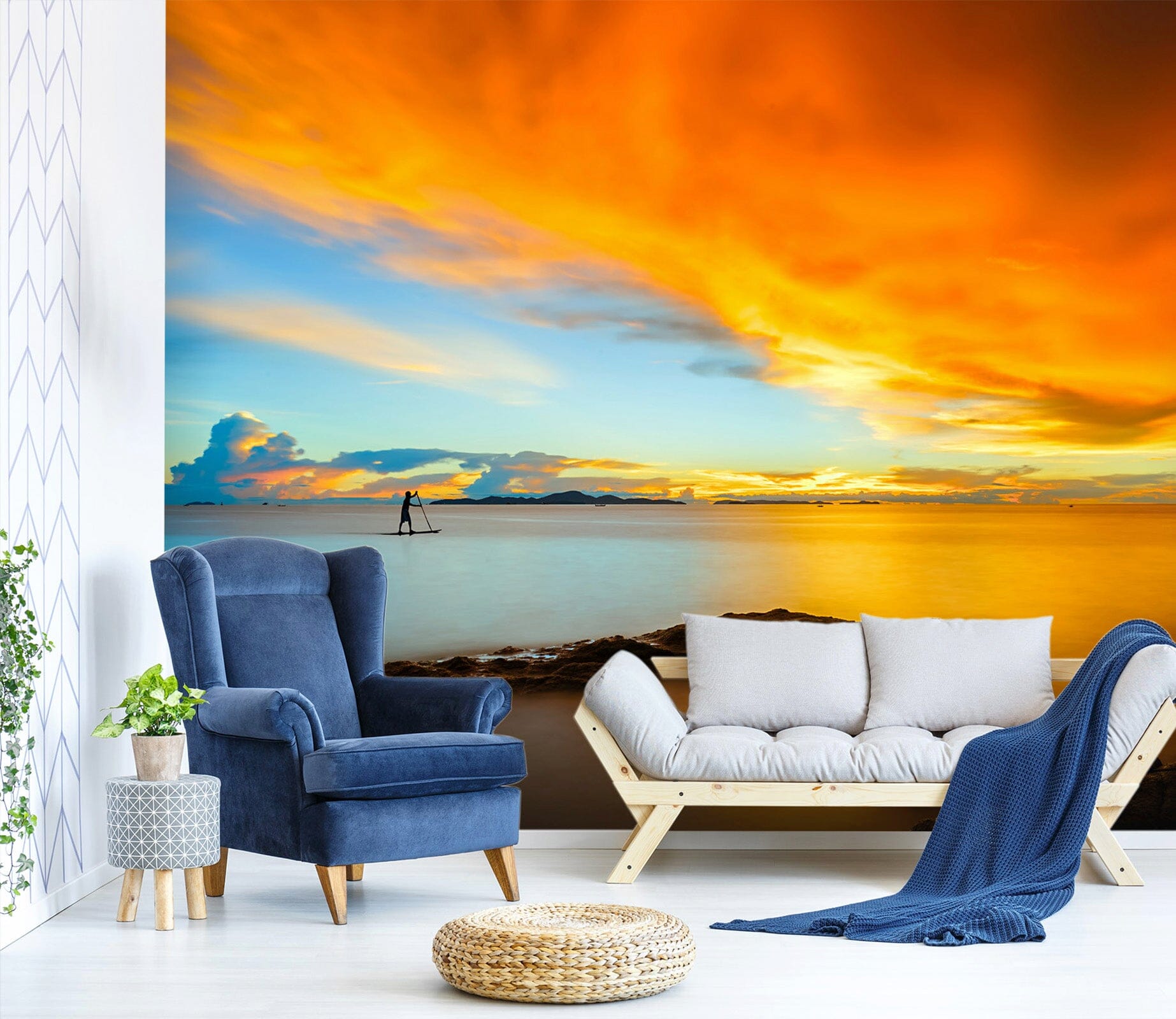 3D Sunset Evening Sea 38 Wall Murals Wallpaper AJ Wallpaper 2 