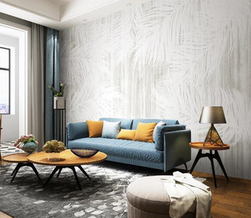 3D White Leaves WC1498 Wall Murals