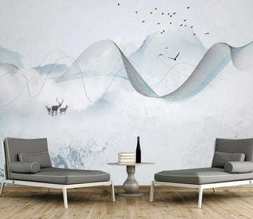 3D Wild Goose Deer WC833 Wall Murals