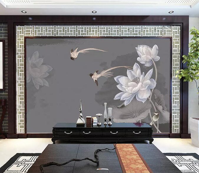 3D Lotus Flower 2709 Wall Murals Wallpaper AJ Wallpaper 2 