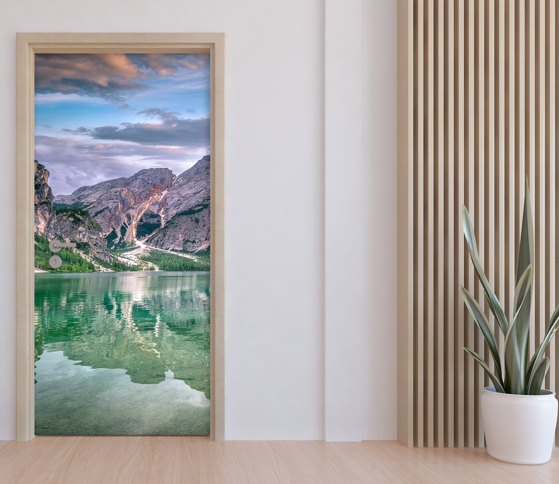 3D Lake Rock 114132 Marco Carmassi Door Mural