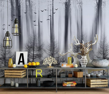 3D Foggy Forest 137 Wall Murals Wallpaper AJ Wallpaper 2 