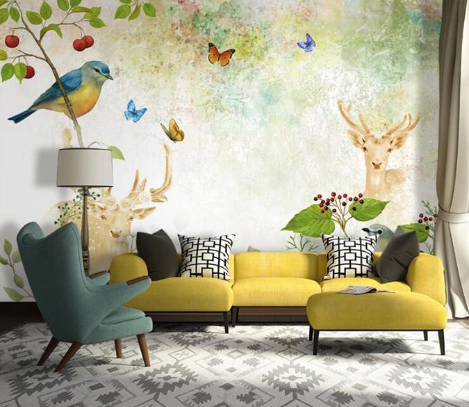 3D Branch Bird 1364 Wall Murals Wallpaper AJ Wallpaper 2 