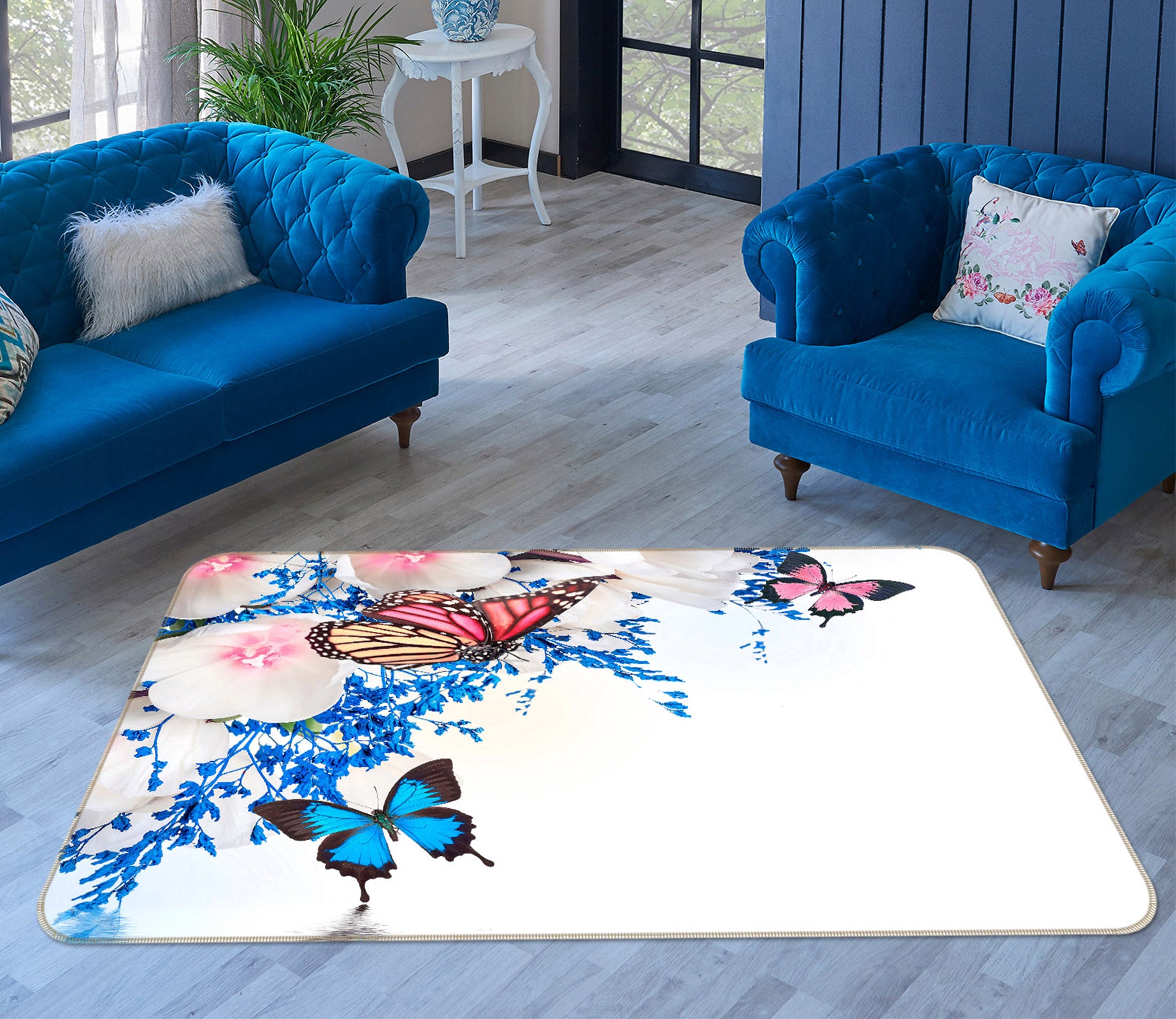 3D Butterfly 68176 Animal Non Slip Rug Mat