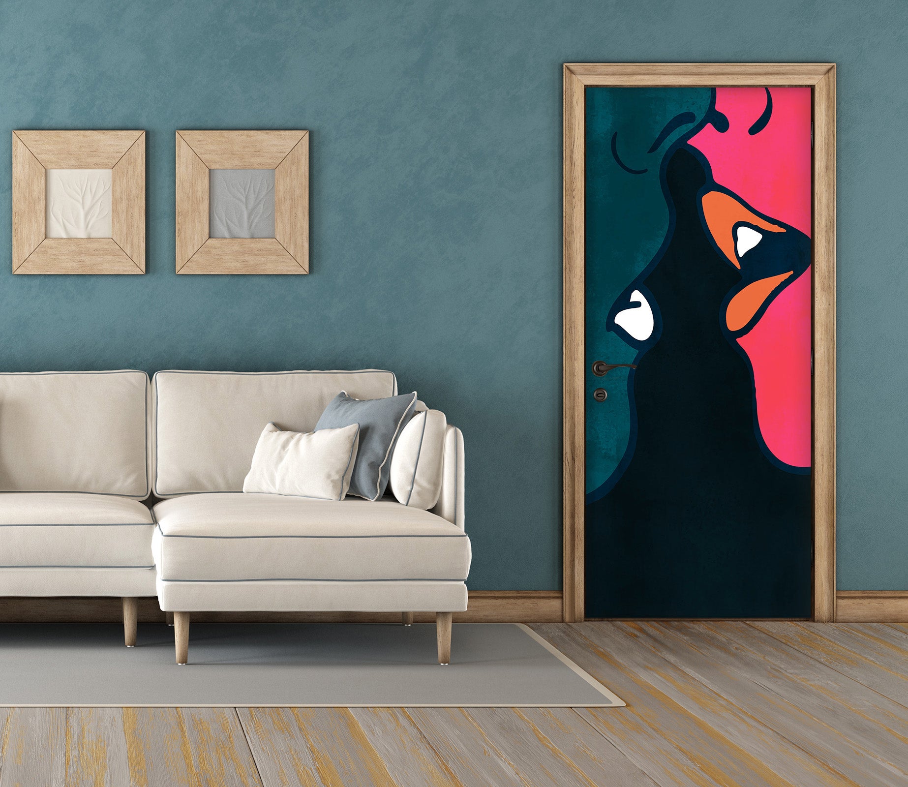 3D Green Red Mouth 10150 Boris Draschoff Door Mural